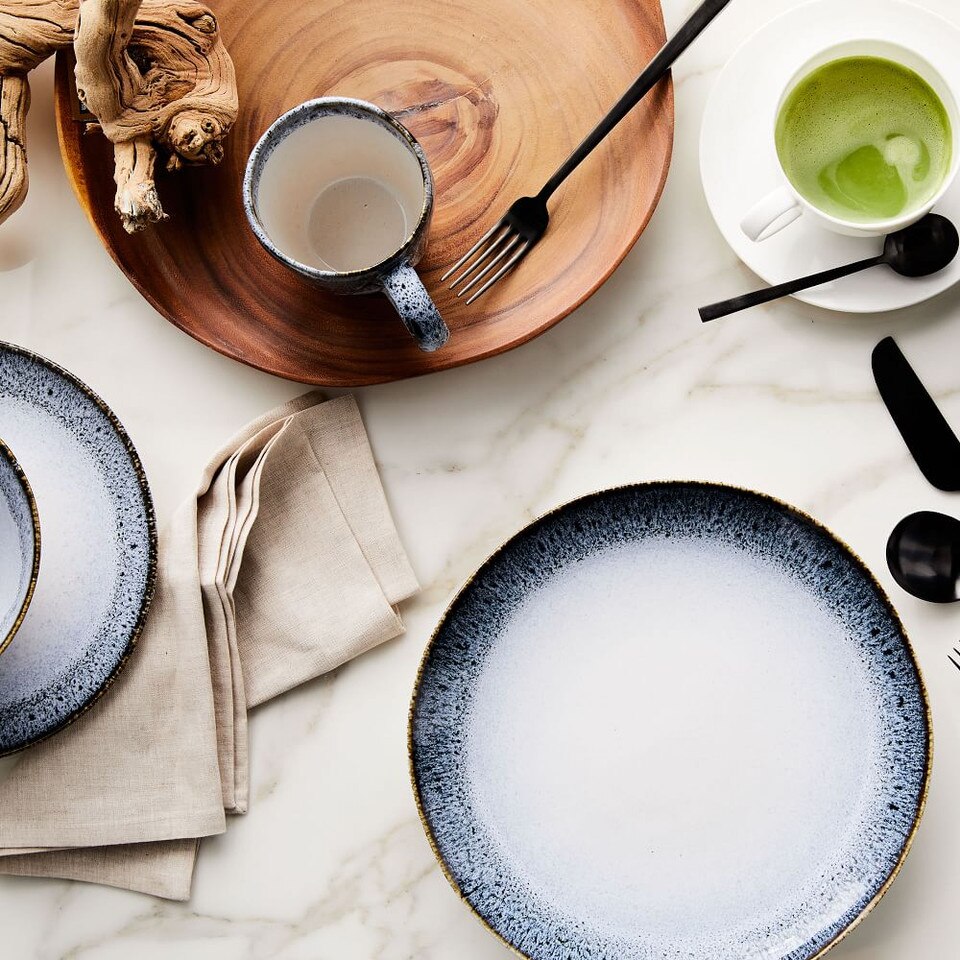 Reactive Glaze Stoneware Dinnerware Black & White west elm Australia
